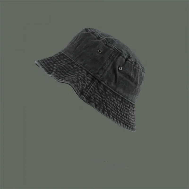 Fashion Washed Denim Fisherman Hat Unisex Solid Vintag Summer Y2k for Women Men Bucket Panama Hat Sun Protection