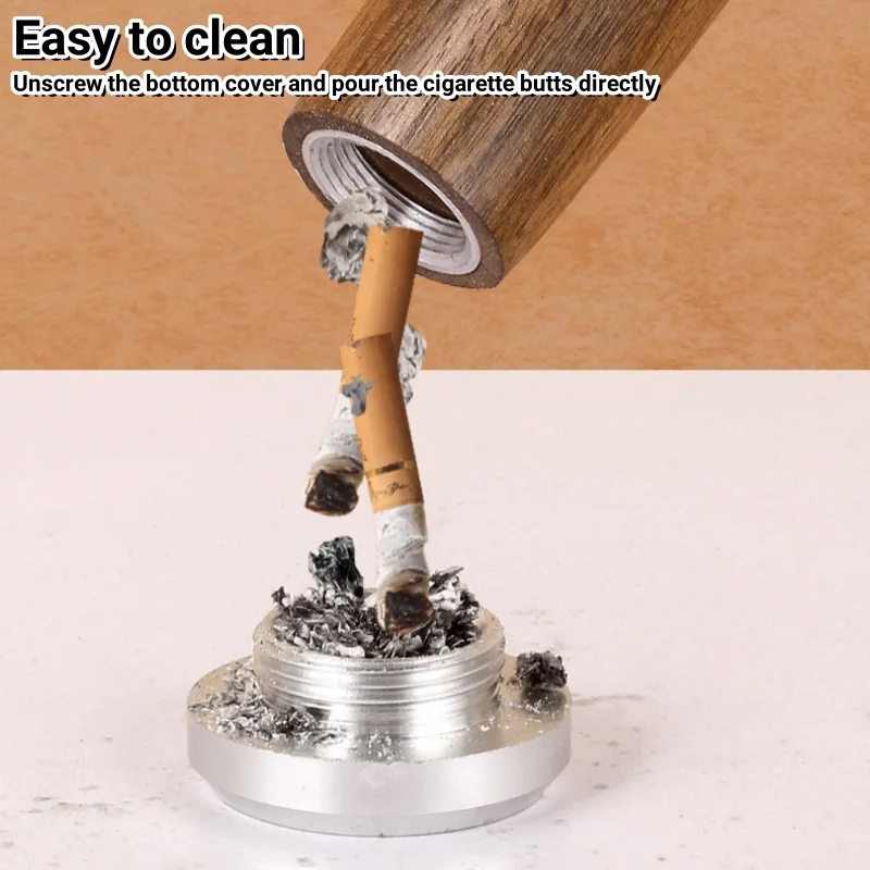 Dust-free Smoking Car Ashtray Wooden Car Portable Smoke Cigarette Mini Filter Walnut Mobile Ashtray Cigar Accessories 1Pc For car ashtray