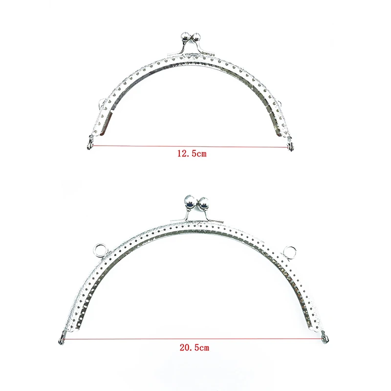 8.5/10.5/12.5/15/20.5cm Silver Bronze Basic Semicircle Metal Purse Frame Kiss Clasp Lock DIY Bag Accessories