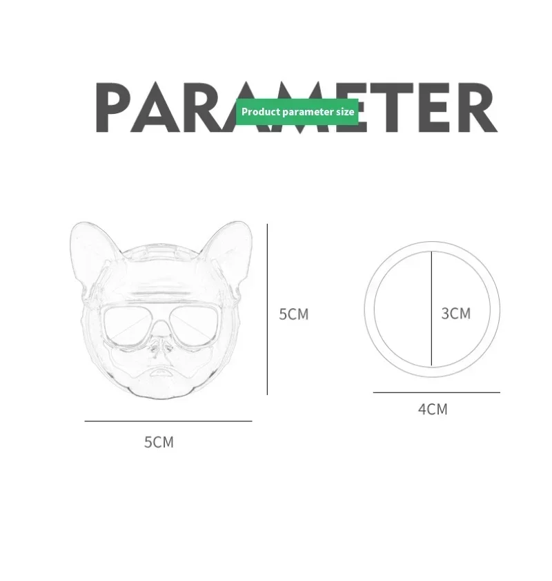 Ignition Start Stop Switch Button Protective Cover French Bulldog Car Interior Sticker Anime Engine 3D Car Styling Accessories