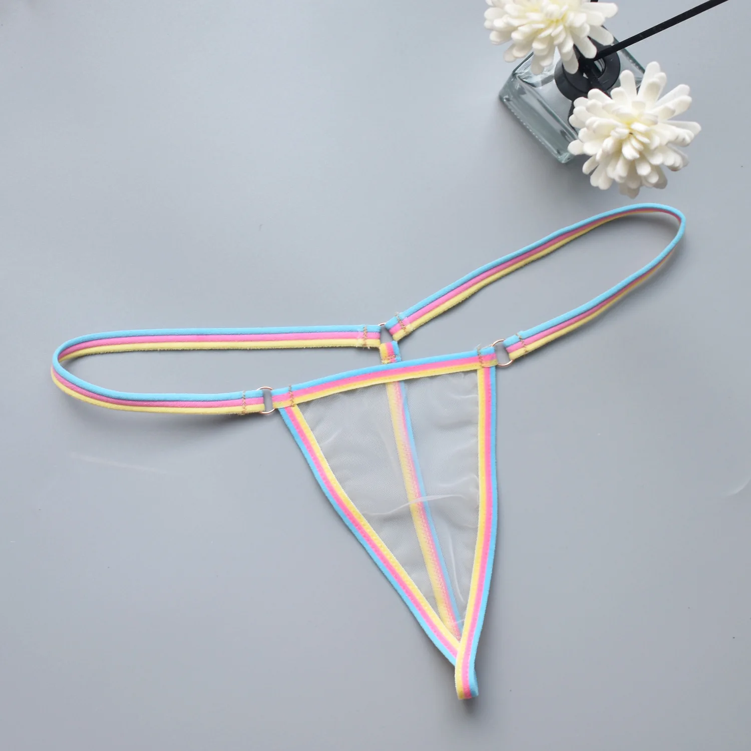 Women's thongs sexy and sexy candy colored super mini bikini couple game tempting women's underwear