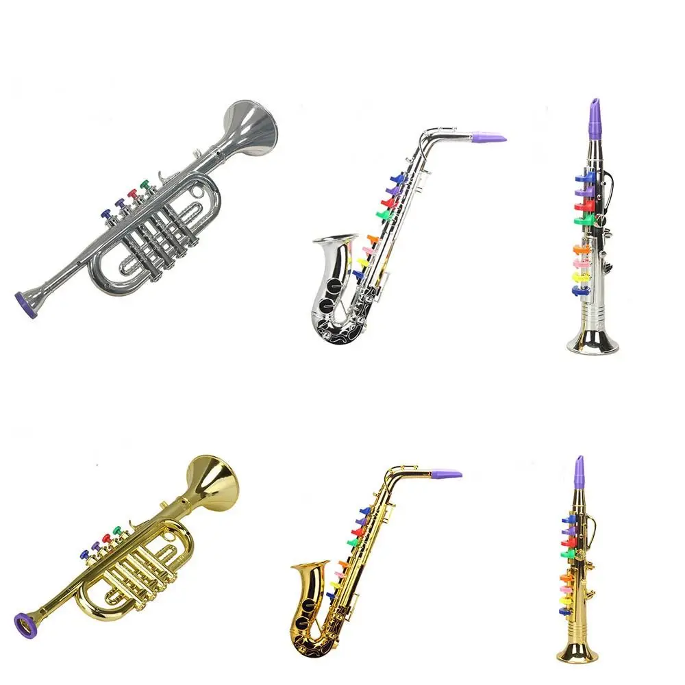 Silver Gold Kids Saxophone Toy Four-tone Teaching Aids Musical Instruments Instruments Horn Simulated Musical