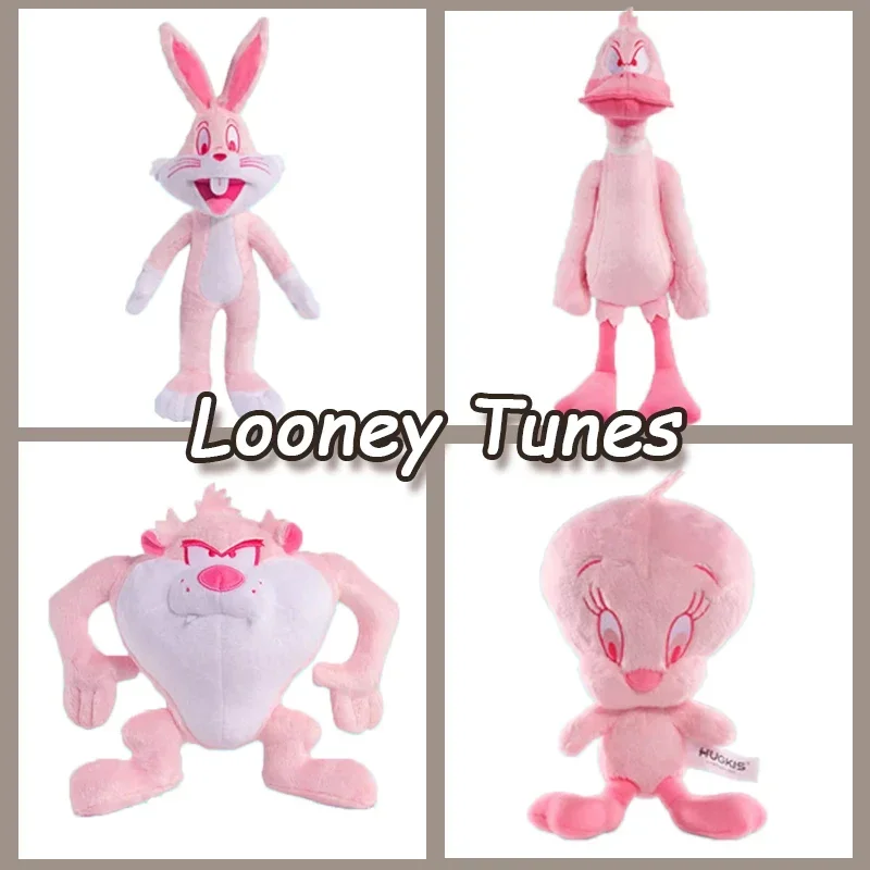 Spedizione Gratuita Looney Tunes Kawaii Pink Bugs Bunny Peluche Tweety Bird Daffy Duck Wolf Anime Figure Plushies Peluche Bambola Giocattoli