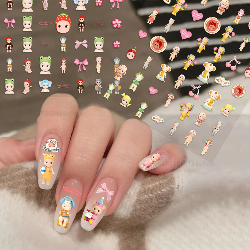 Cartoon nail stickers S-Sonnies Angels Stickers 1PCS 3D Adhesive Nail Art Sticker Cartoon Nail Art Decal Sticker Parts Manicure