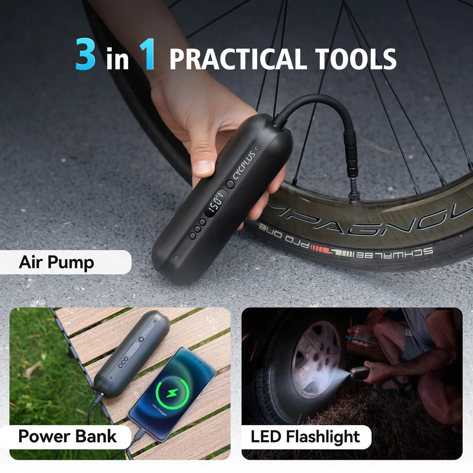 Velo Electrique GPUTEK Electric Bicycle Pump, Mini Air Pump