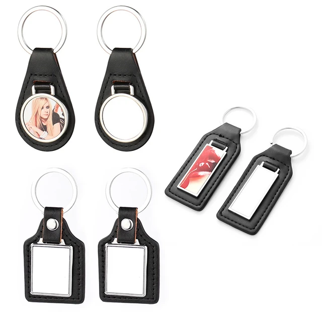 Keychain Sublimation Bottle Opener PU Leather Key Holder