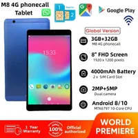 Hot Sales 8Inch 4G Phone Call Android 8/Android 10 Tablet Dual SIM Card 3GB RAM 32GB ROM 10-Core MTK6797 1920x1200 Pixels GPS 1