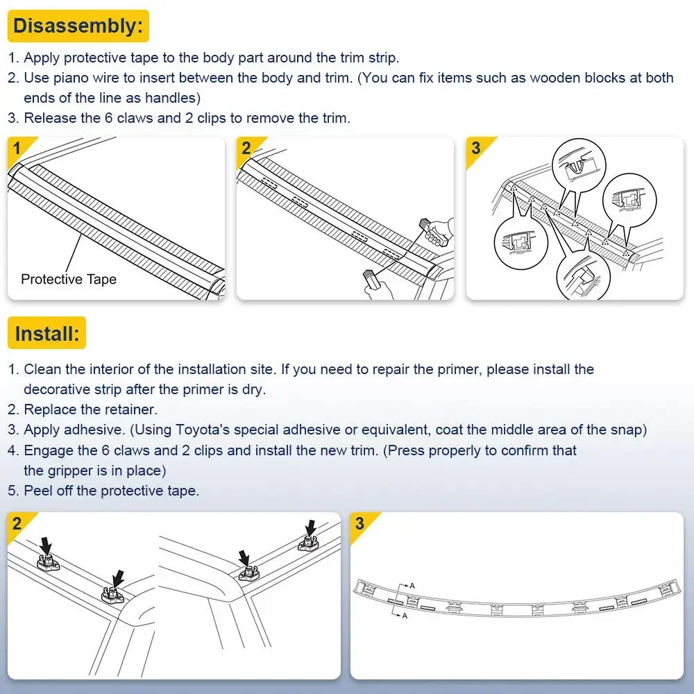 2007-2014 Toyota FJ Cruiser/GSJ15 용 상부 외부 몰딩 트림, 전면 상단 윈드실드, 75503-35061-A0