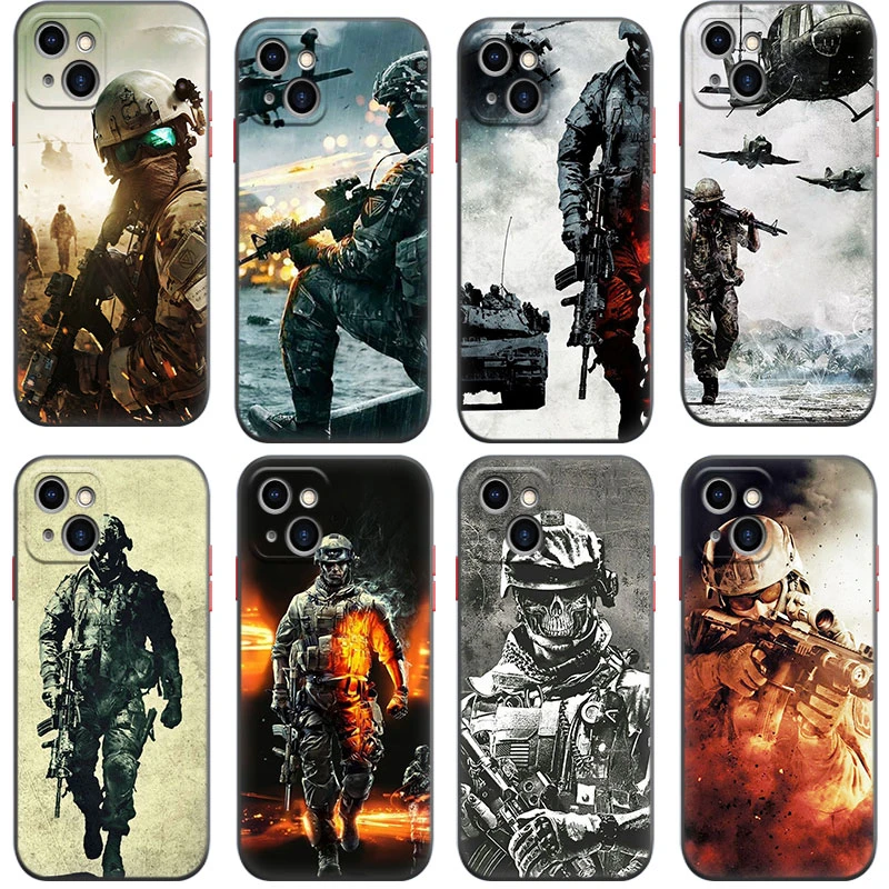 Army soldier Silicone Phone Case for Iphone 14 13 12 Mini 11 Pro XS Max 7 8 6 6S Plus XR X SE 2020 2022 5 5S Black Cover best iphone 11 cases