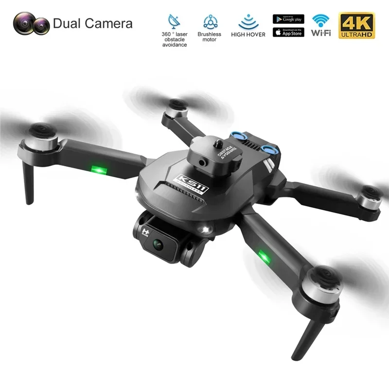 

Remote Control Helicopter KS11 Drone 4K Professional Dual Camera Obstacle Avoidance Optical Flow Positioning Brushless RC Dron