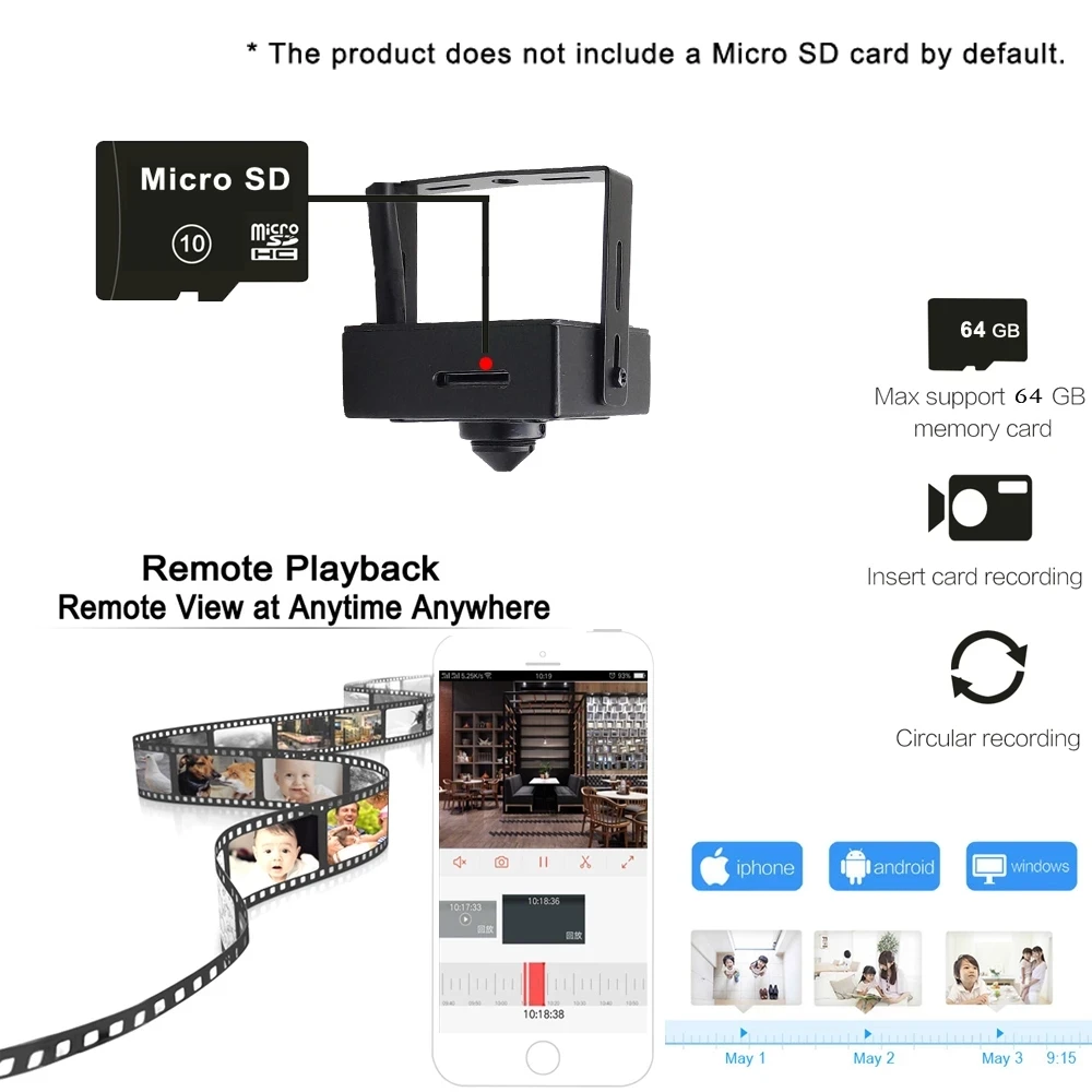 5MP 1080P 미니 WiFi 카메라 보안 보호 홈 무선 감시 소형 IPCAM 오디오 Camhipro Wi-Fi 캠 Onvif