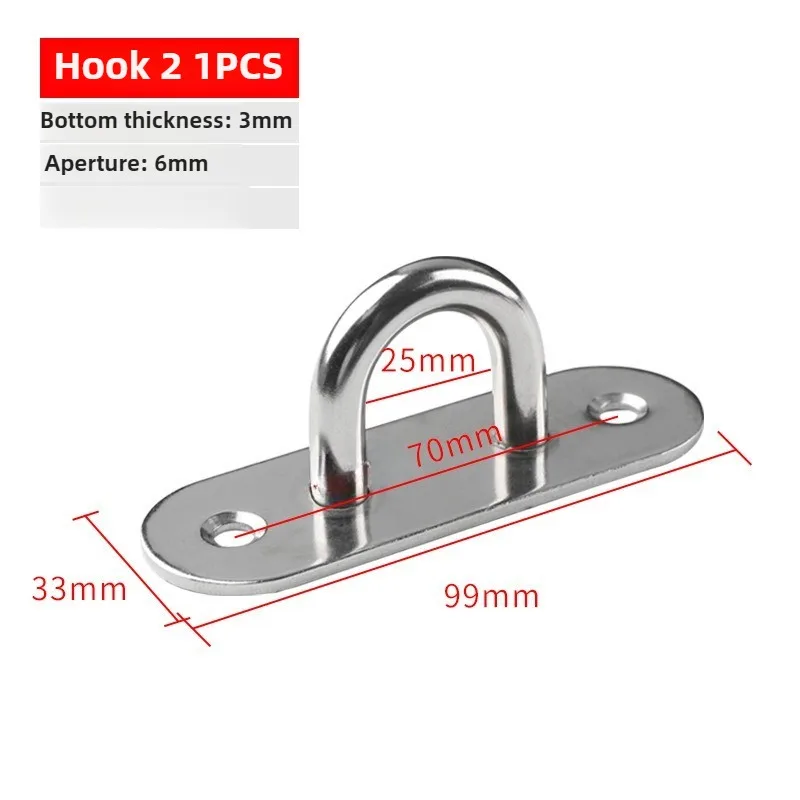 Heavy Duty Stainless Steel Hook Eye Plate Hanger for Ceiling and Wall Mounting