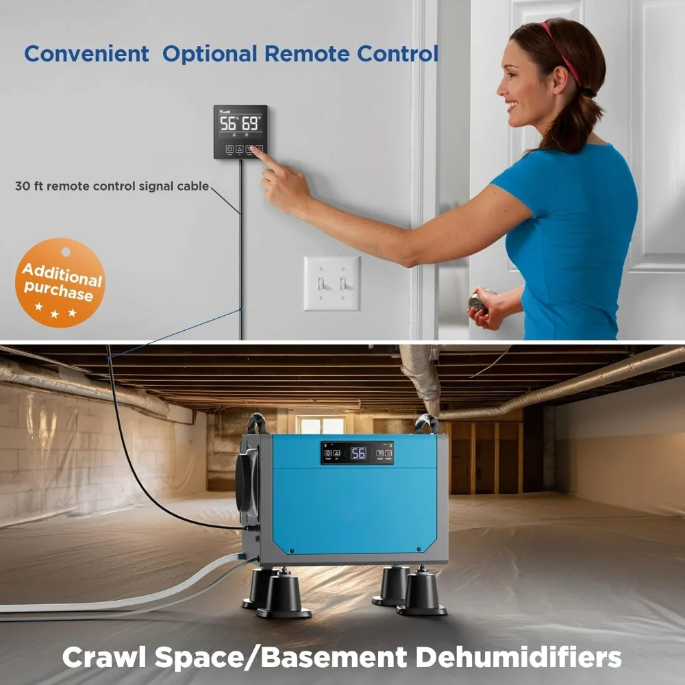 113 Pints Dehumidifiers for Basements,Crawl Space Dehumidifier with Drain Hose, Commercial Dehumidifier for Large Room