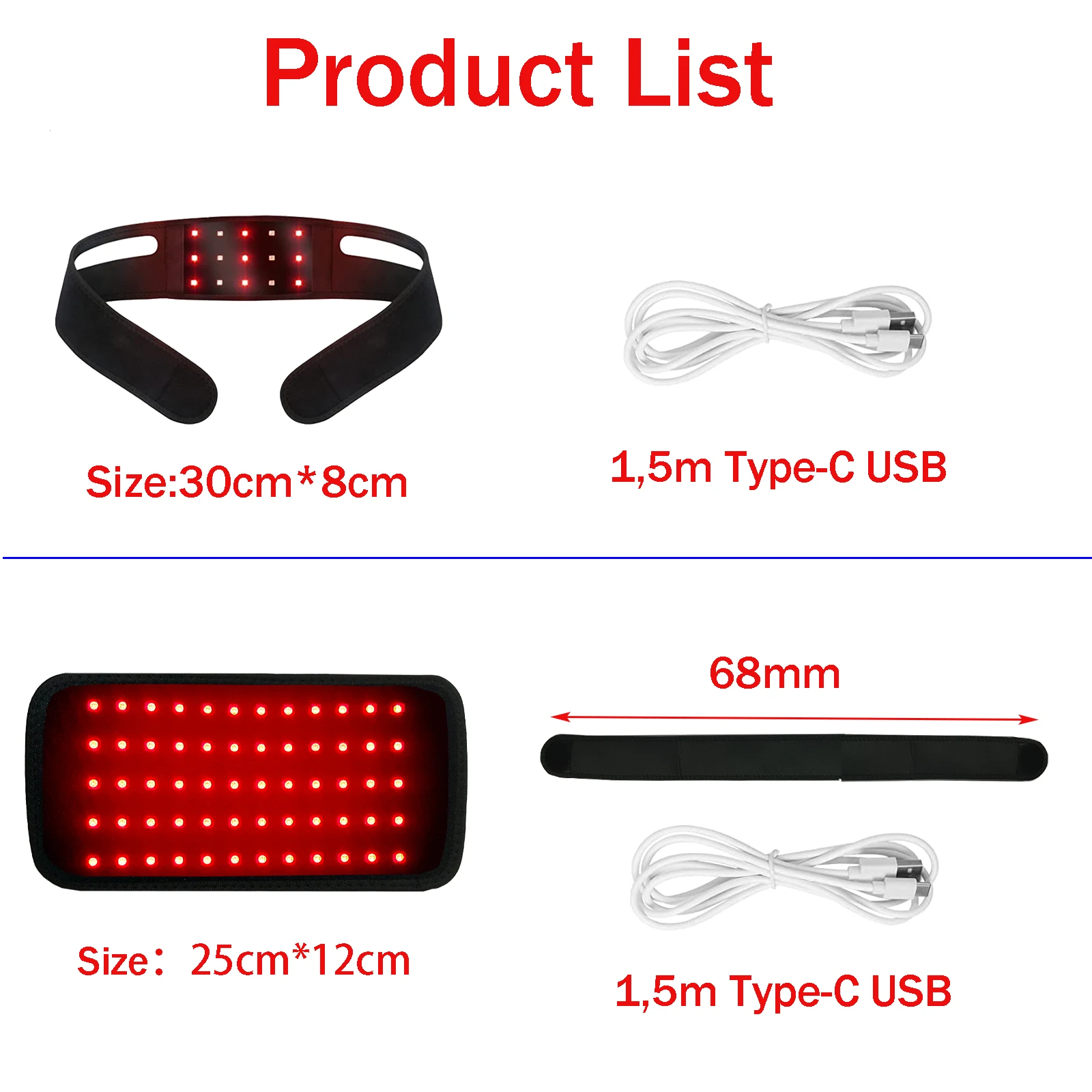 Red Light Therapy Infrared Therapy Belt Chin Strap Wearable Laser Lipo Pain Relief For Neck Waist Knees Arms Wrists,light therapy belt,red light therapy panel,infrared therapy lamp