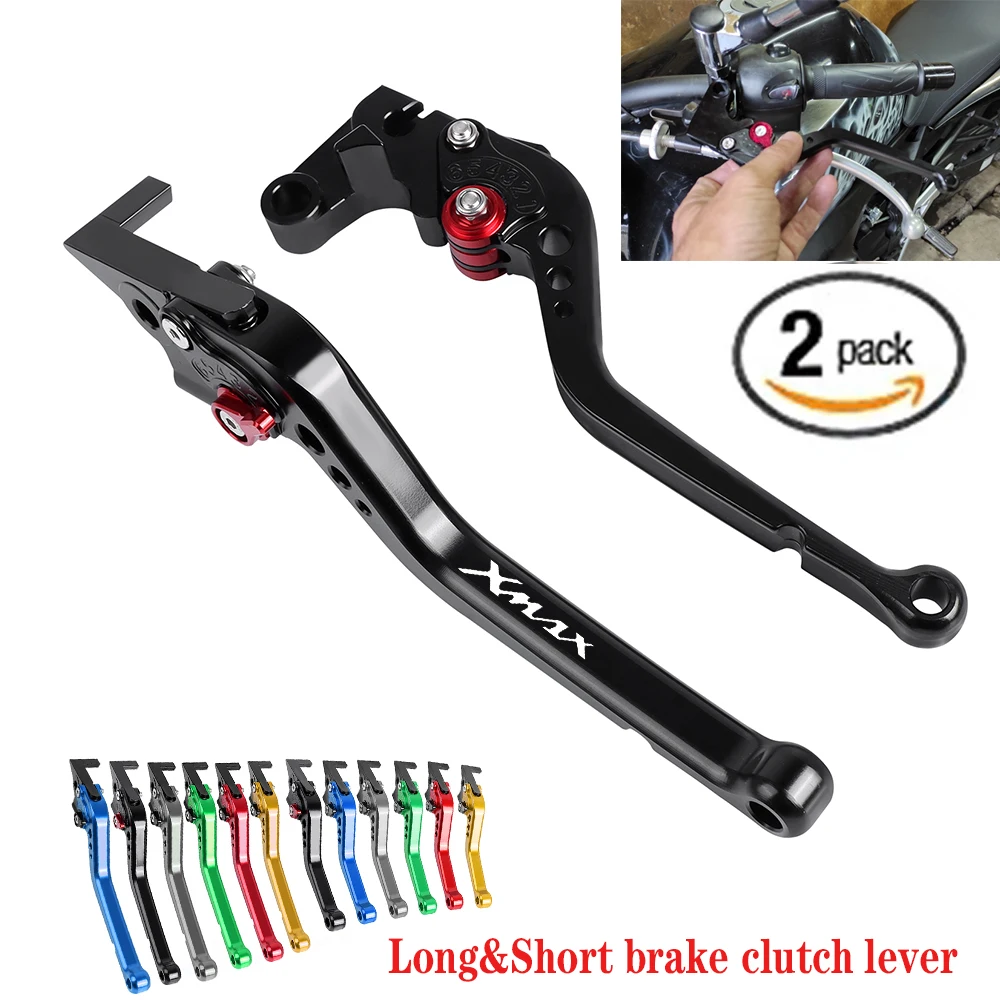 

For Yamaha XMAX 125 250 300 400 XMAX250 XMAX300 XMAX400 2017-2022 Short &Long Adjustable Brake Clutch Levers Handles Lever