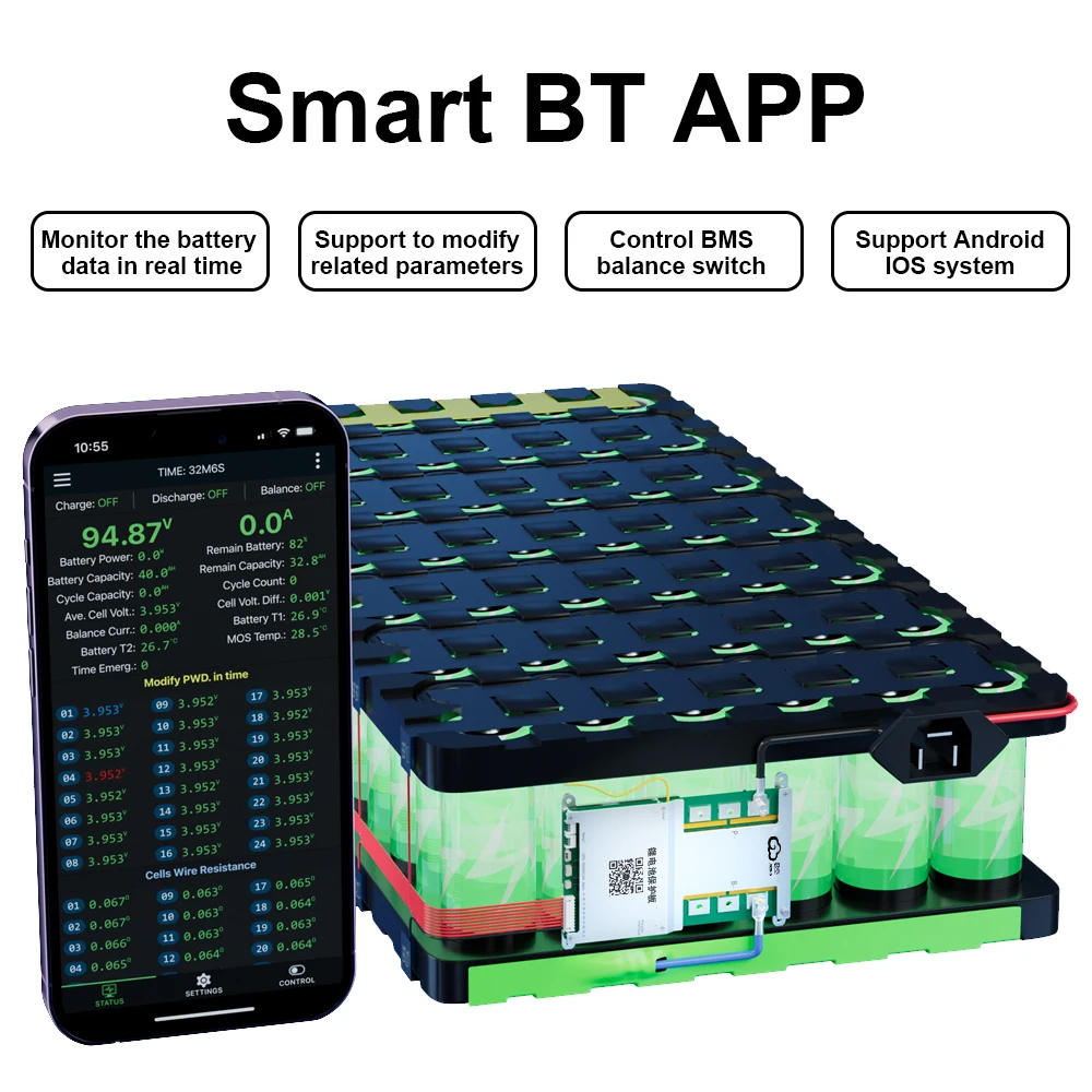 JIKONG V19 JK BMS 3S 4S-8S Wärme CAN RS485 BT 0,4A ~ 2A Strom aktiver Balancer für Li-Ion LiFePo4 Lto Batterie BMS 100A 200A 300A – Detail 7