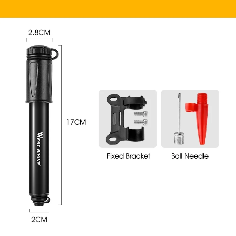 Compact High-Pressure Aluminum Bike Pump - Portable & Efficient Tire Inflator