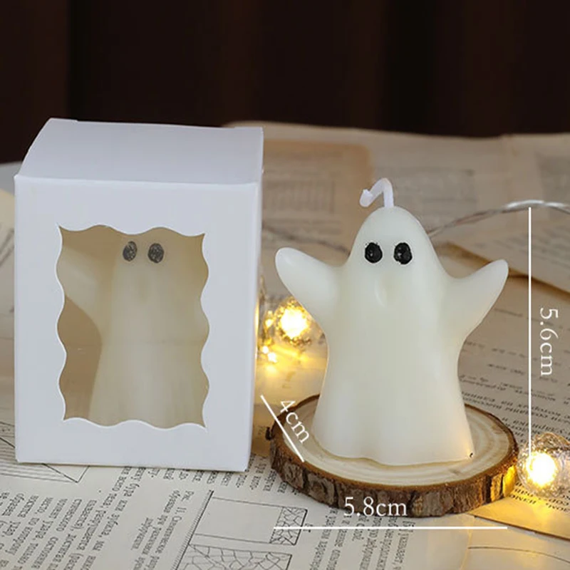 Halloween Decorations Ghost Candles Decor 1/6Pcs Cute Scented Halloween Candles Party for Indoor with DIY Tools