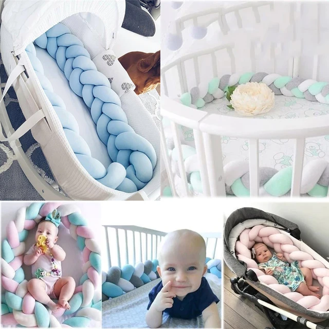 1M 2M 3M Baby Bed Bumper Infant Cradle Pillow Cushion Braid Knot