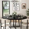 Black Round Dining Table for 6 - Modern Circle 51 Inch Large Room Kitchen Dinning Tables for 4 to 6 Person Seats Small Spaces 1