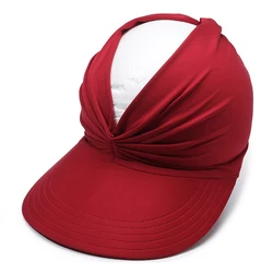 Women's Foldable Wide Brim Sun Hat with UV Protection (Style 2 Red)