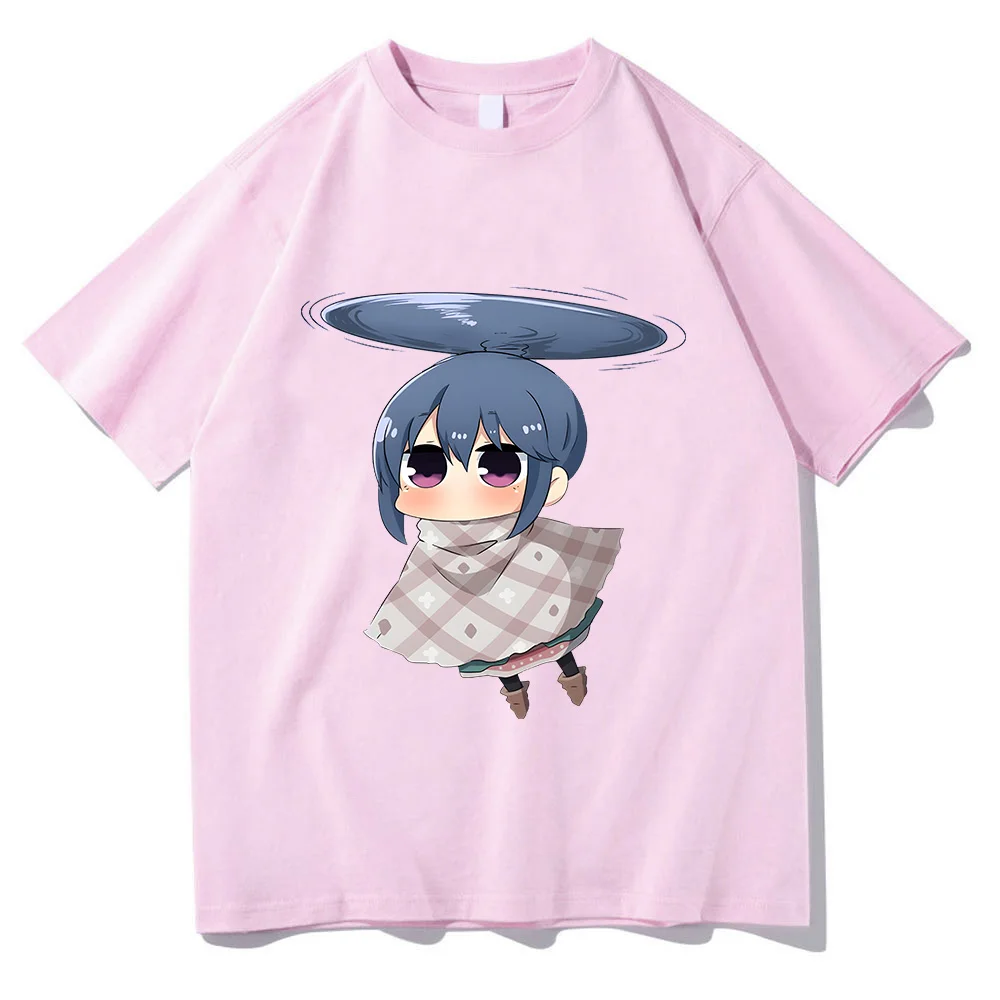 

Laid-Back Camp Tshirts WOMEN Kawaii/Cute Shima Rin Girls Story T-shirts 100% Cotton Casual T Shirts Yuru Kyan Summer High Street