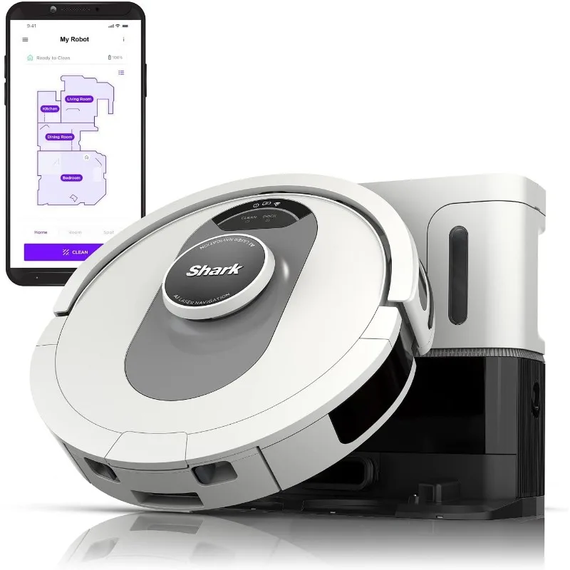 

Voice Control Robot Vacuum with Matrix Clean Navigation, Home Mapping, 60-Day Capacity, Self-Empty Base for Homes with Pets