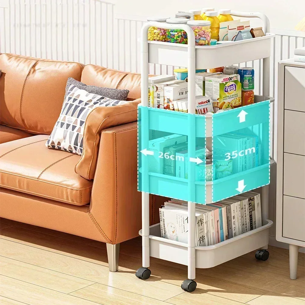 Mobile Storage Rack Trolley Kitchen Bathroom Bedroom Multi Storey Snacks Storage Rack with Wheels Organizer Home Accessories storage rack