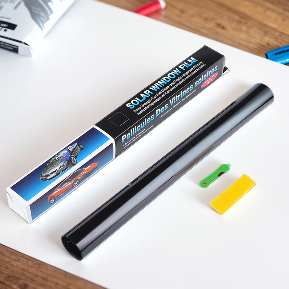 1 Roll Car Window Tint Film 1/5/15/25/35/50 Percent Black Car Window Foils Tinting Film Glass Summer UV Protector Sticker Films