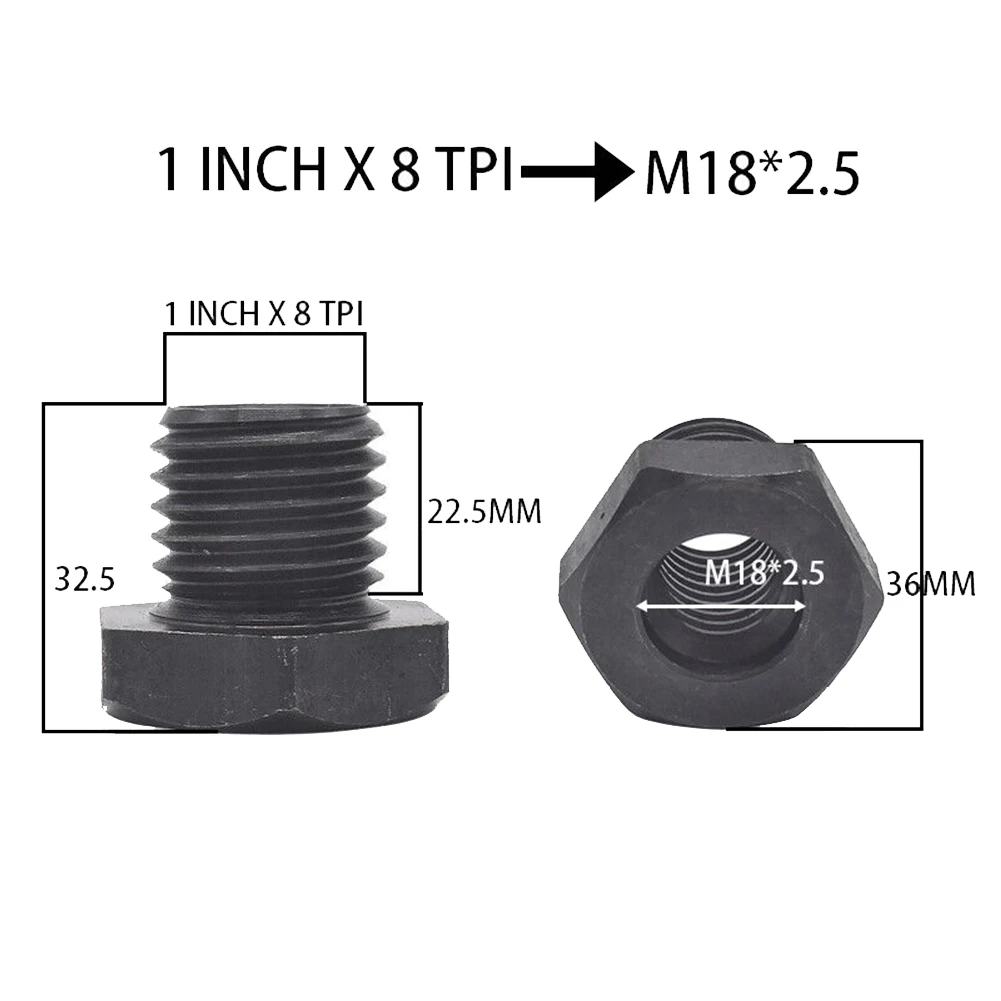 

1 Pc Wood Turning Lathe Chuck Adapter Headstock Spindle M18X2.5 To 1-8TPI For Wood Metal CNC Trimming Machine Tool Parts
