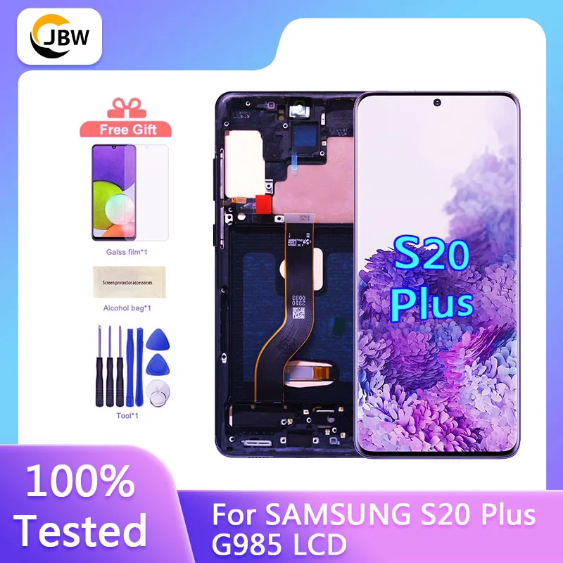 Schermo Super AMOLED per Samsung Galaxy S20 Plus G985F G986F, Display LCD per Samsung Galaxy S20 Plus G985, Compatibile con Lettore di Impronte Digitali