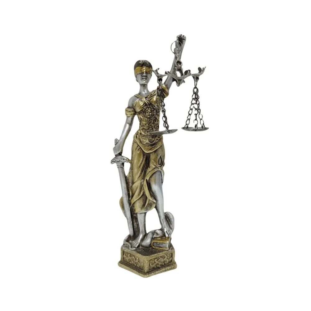 Déesse grecque de la justice bronze et argent