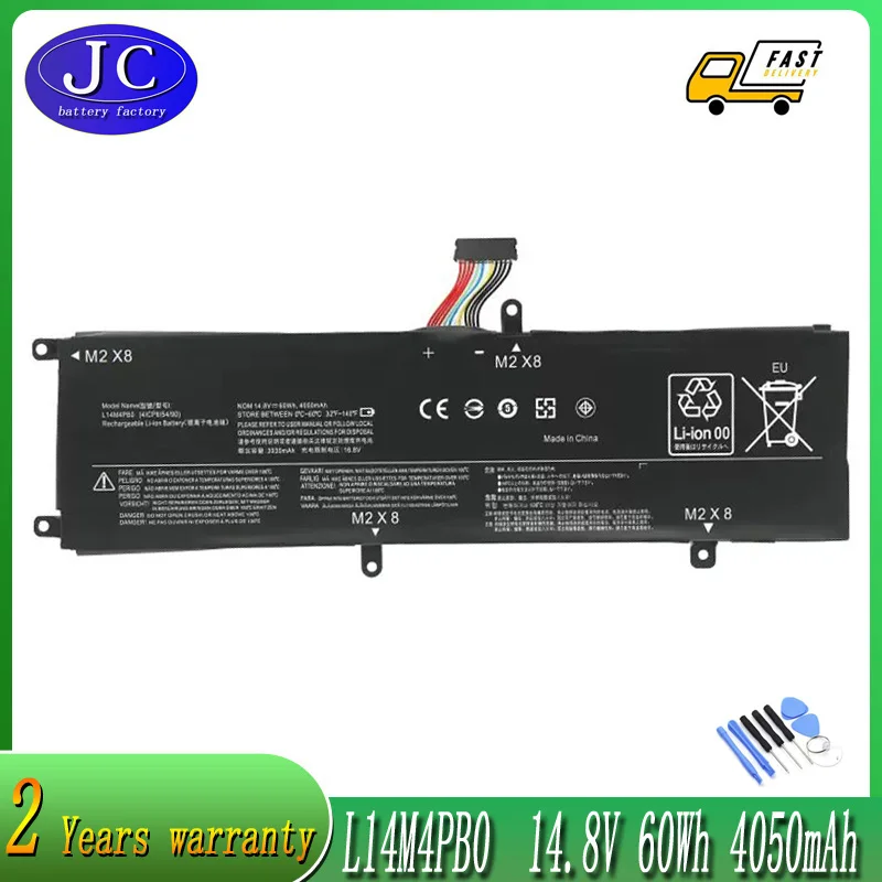 Новый аккумулятор JCLJF для ноутбука L14M4PB0 14,8 в/60 Вт/ч 4050 мА/ч L14S4PB0 для ноутбука серии savиспользуется 14-ISK 15-ISK