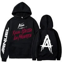 Spring and Autumn Hooded Anuel AA Real Hasta La Muerte Printed Sweatshirt Streetwear Rapper Loose Pullover Casual Hooded Top1 2