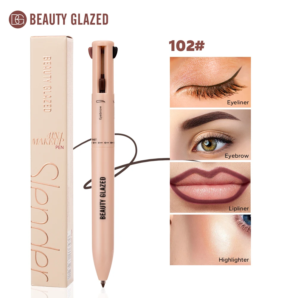 Beauty Glazed 4-in-1 Multifunctional Makeup Pen - Eyebrow, Eyeliner, Lip Liner, Highlighter with Matte Finish