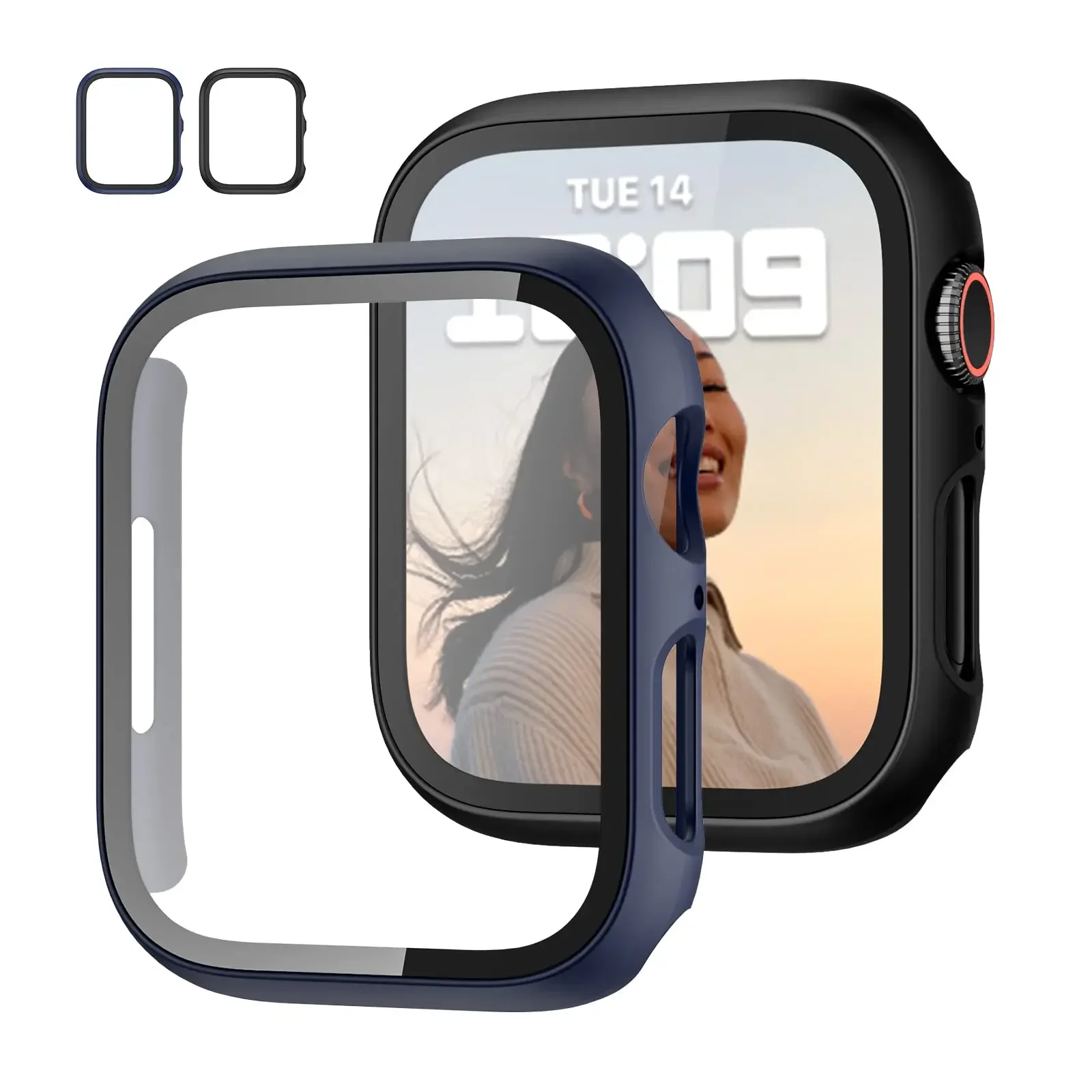 Tempered glass+Case for Apple Watch Series 8 7 44mm 45mm 41mm 40mm 42 iwatch 6 SE 5 4 3 Screen Protector Apple watch Accessories - Image 5