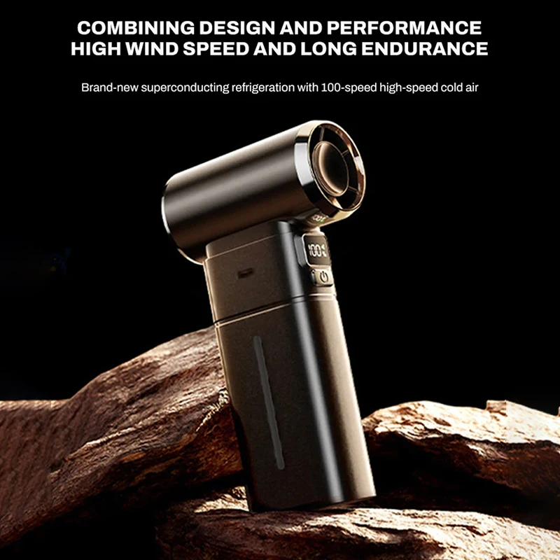 Mini Handheld fan Strong Wind 100 Gear Wind speed LED Digital Display Adjustable Turbo Portable Outdoor Handheld Fan 6000mAh