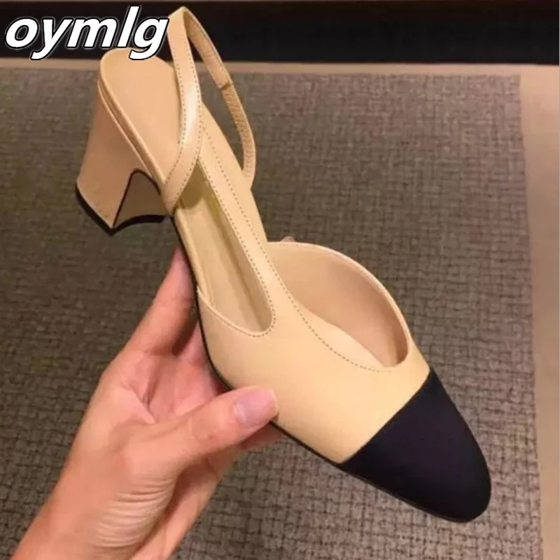 Spring Europe Fashion High Heels Sandals Ladies Party Dress Shoes Pointed Toe Slingback Shoes Women Mixed Colors Sandals