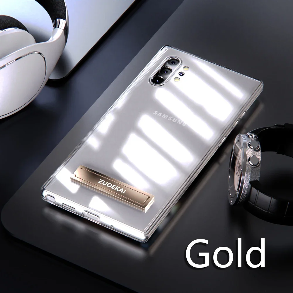 Shockproof Soft Clear Silicone Case with Kickstand - Thin Transparent Protective Cover