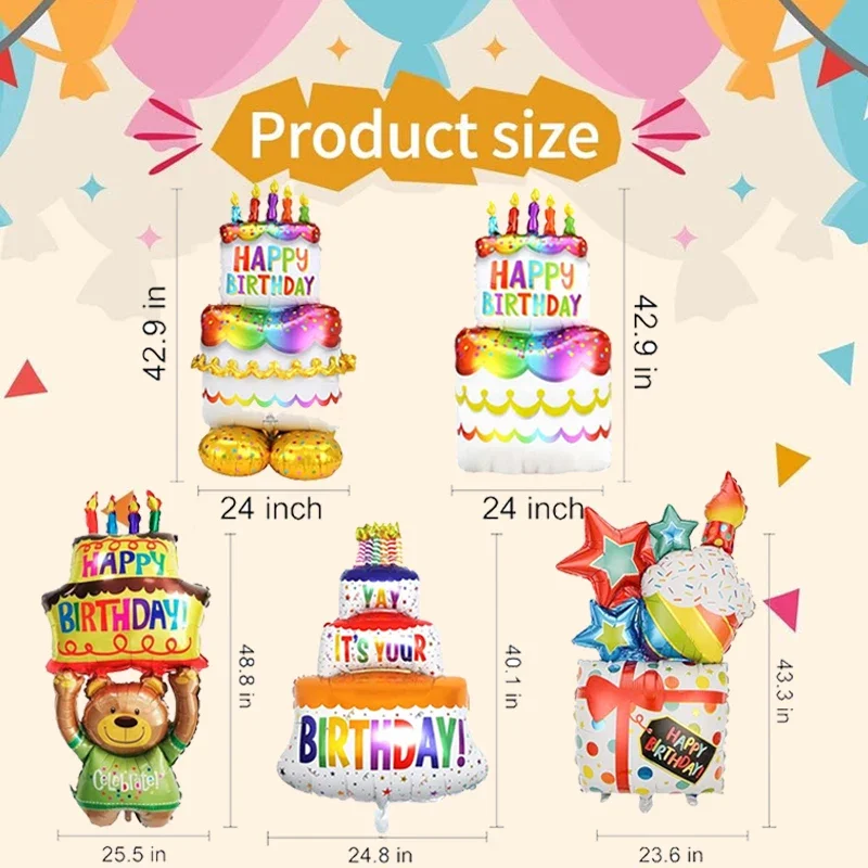 생일 축하 풍선, 40 인치 풍선, 호일 풍선, 파티 생일 장식, 5 개