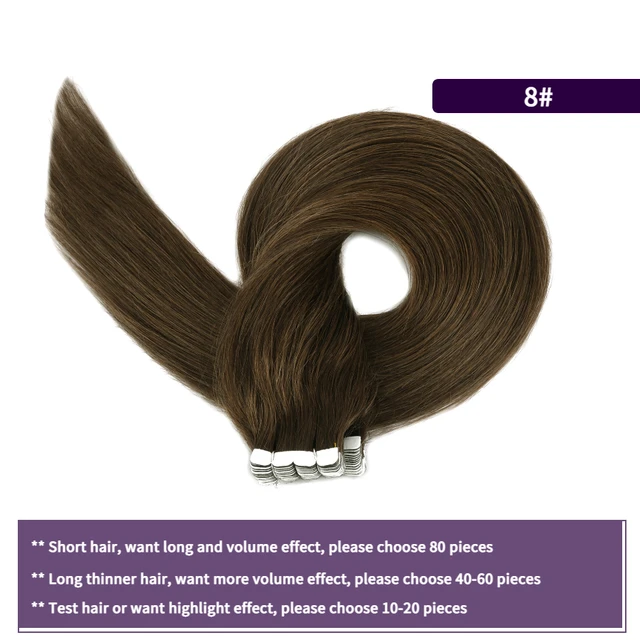 MW Mini Tape In Human Hair Extensions Natural Straight Hair Machine Remy Invisible Skin Weft Adhesive Glue On Hair 12