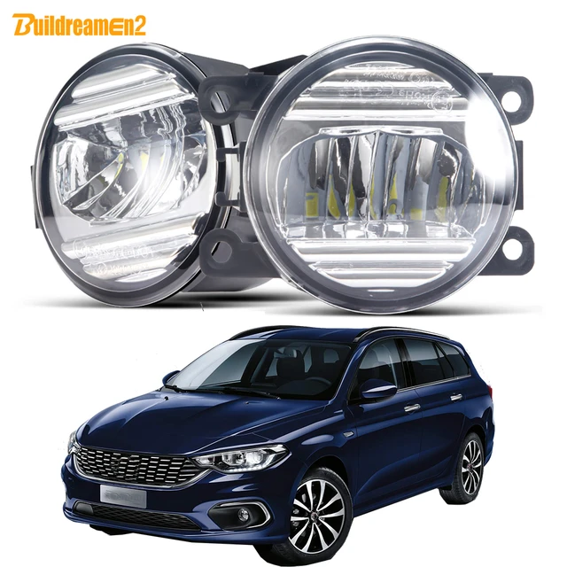 2PCS Fog Lamp Assembly For Fiat Tipo Egea 357_ 5D 2016 2017 2018 2019 2020  2021 Car Double Led DRL Turn Signal Light Fog Lights