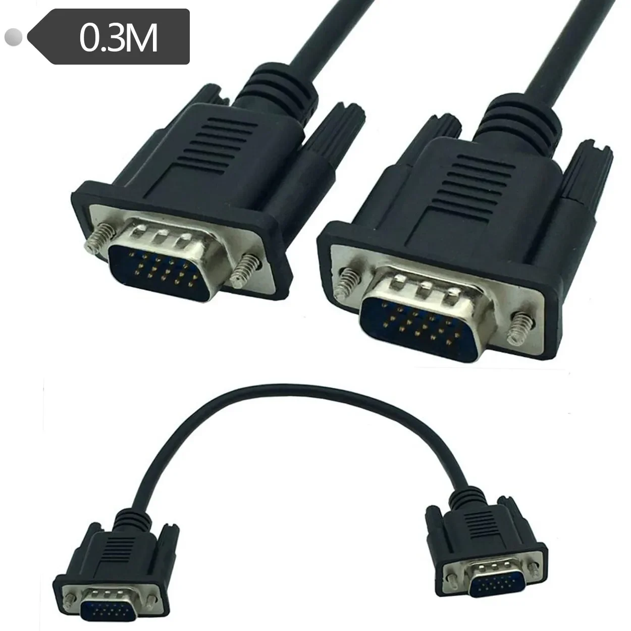 30cm VGA Short Cable HD Full 15 Pin Male to Female Male RGB Cables Cord Wire Line Copper Core PC Computer Monitor Projector vga cable adapter vga cable