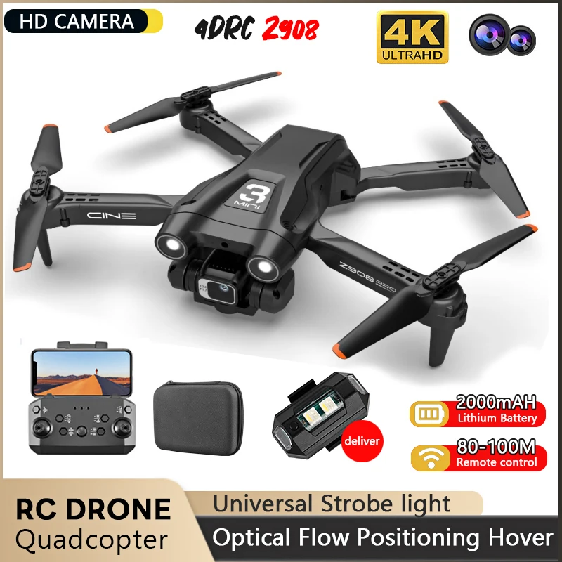 

4DRC Mini RC Drone Quadcopter 4K Dual Camera 2.4G WIFI Obstacle Avoidance RC Quadcopter Profesional Dron Toy With Strobe Light