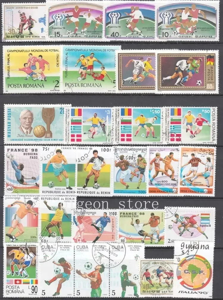 Different Stamps Collections for Foreign Sports, Soccer Stamps, Random, Philately, Postage, 25 PCs, 50 PCs, 100 PCs