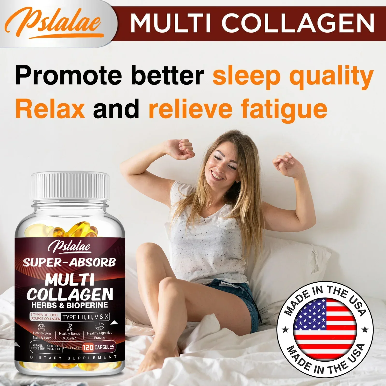 Multi Collagen Pills Type I II III V X Organic Herbs and Piperine Collagen Capsules collagen supplements