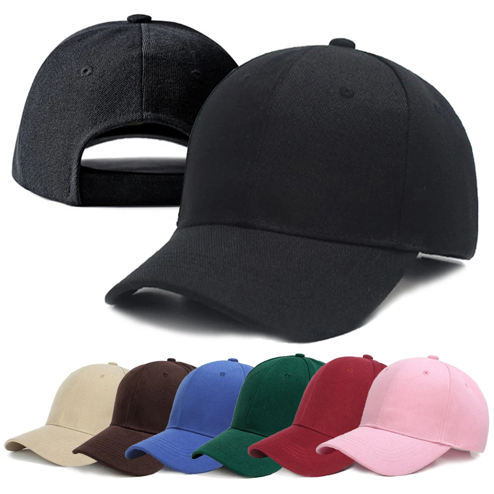 

Solid Color Baseball Caps for Women Men Summer Sun Hats Adjustable Snapback Hats Unisex Street Hip Hop Hat Sun Visor Caps