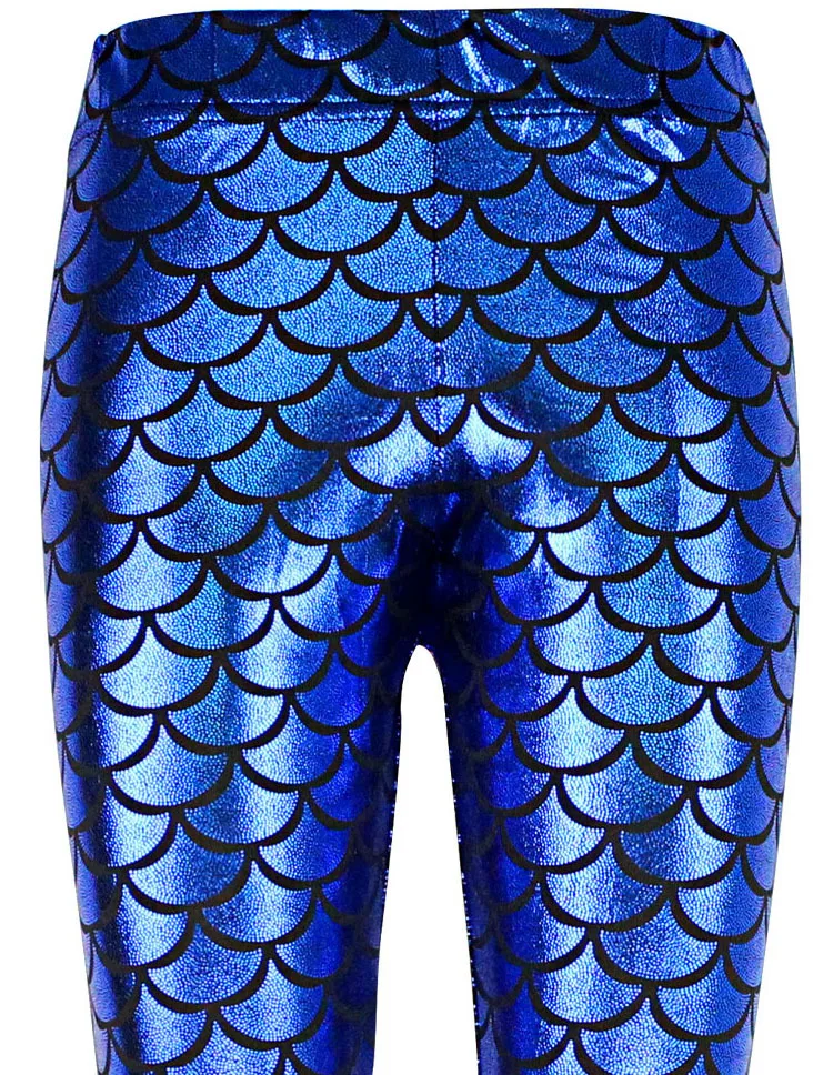 nike leggings Women's Pants Mermaid Fish Scale Fish Print Leggings shiny stage decoration thin section breathable sweat nine-point trousers flare leggings