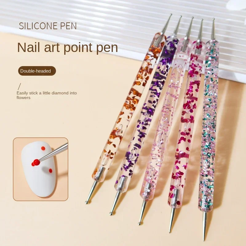 Nail Art Brush Design Tip Painting Drawing Carving Dotting Pen FlatFan Liner Acrylic Gel UV Polish Tool Manicure Dotting Tools