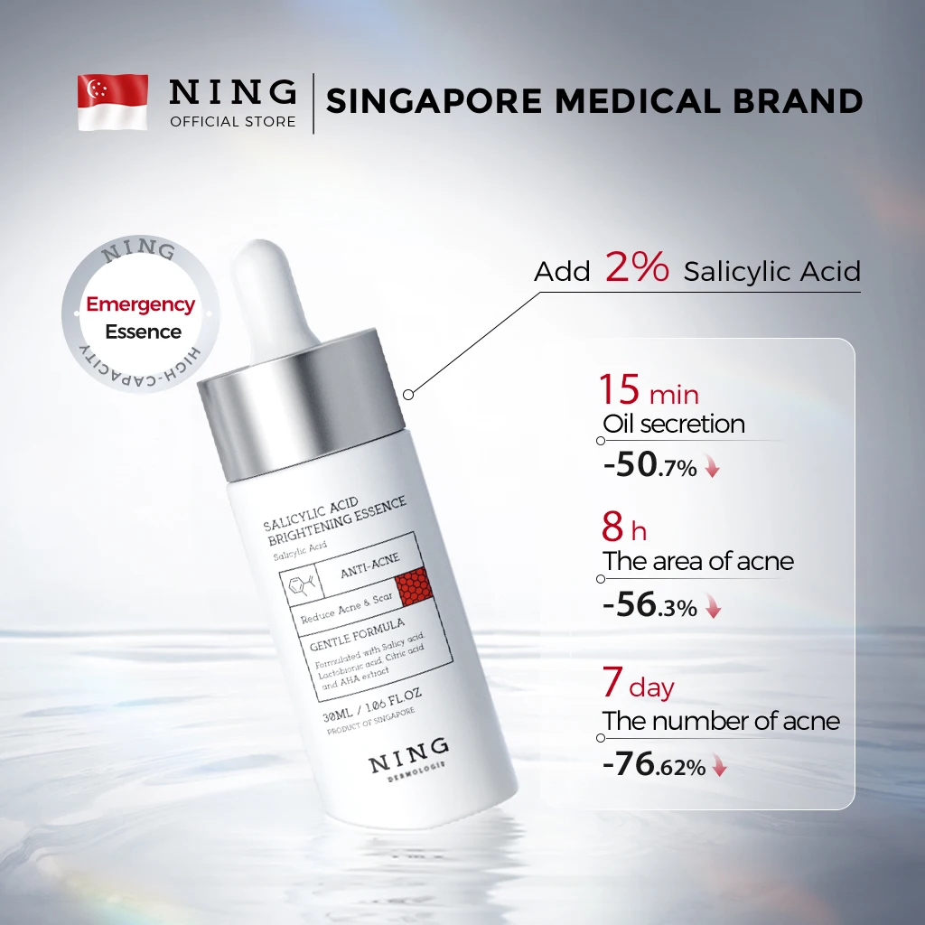 30Ml NING SALICYLIC ACID BRIGHTENING ESSENCE OIL CONTROL ACNE RELIEF UNCLOGS PORES FADES MARKS REPAIRS BARRIER